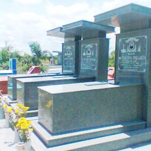 Bia mộ hoa đá hoa cương 03