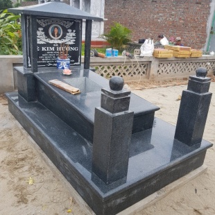 Bia mộ hoa đá hoa cương 01