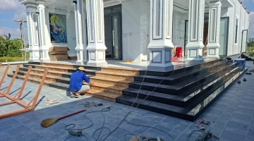 Công trình làm đá hoa cương biệt thự tại Gò Công