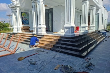 Công trình làm đá hoa cương biệt thự tại Gò Công